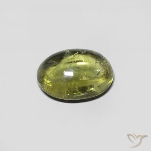 Turmalina Verde Terroso Quente Natural 2.08ct, oval, Transparente