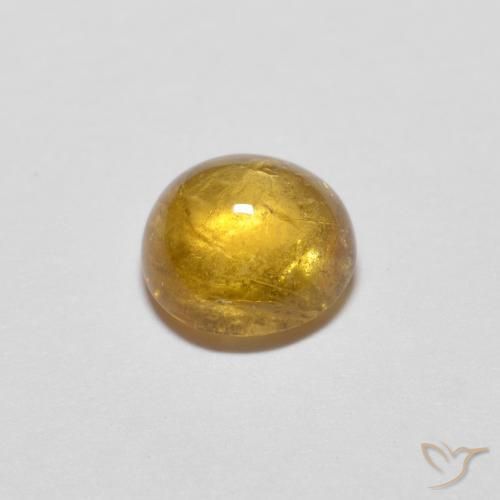Turmalina Laranja Dourado Profundo Natural 0.94ct, Redondo, Transparente