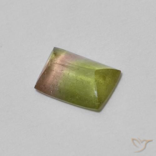 0.43ct Natural Multicolorido Turmalina, baguete, Transparente
