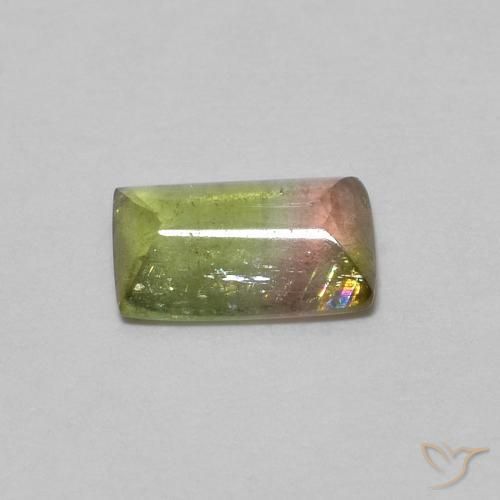 Turmalina Multicolorido Natural 0.43ct, baguete, Transparente