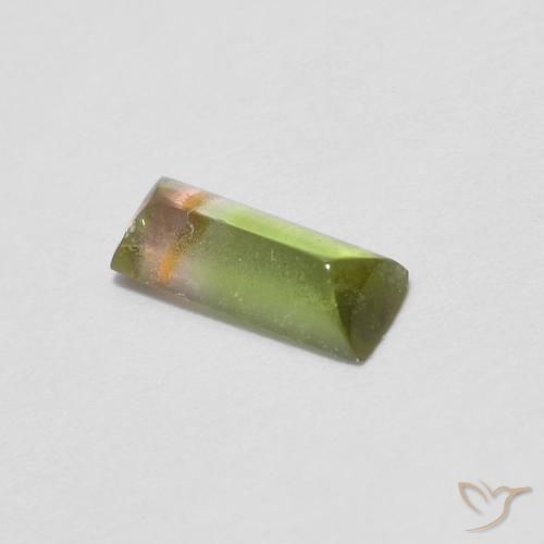Turmalina multicolorido natural 0,29ct, baguete, transparente