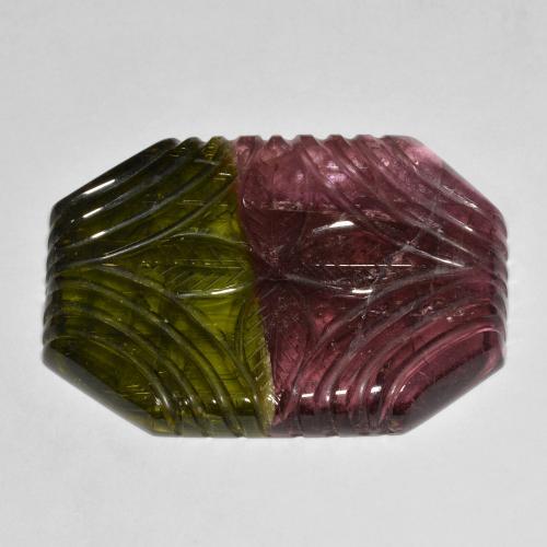 Turmalina Multicolorido Natural 46.32ct, Corte Octógono / Esmeralda, Translúcido