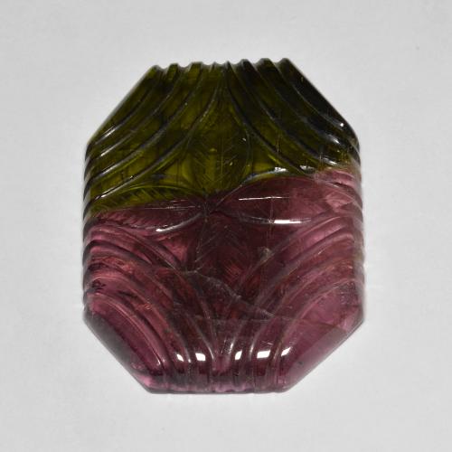 Turmalina Multicolorido Natural 46.32ct, Corte Octógono / Esmeralda, Translúcido
