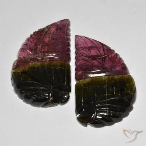 Pedras preciosas de Turmalina bicolor natural de 82.79 ct, Chique, Translúcido