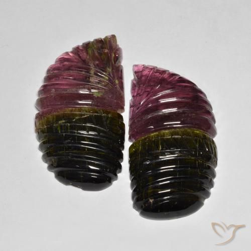 Pedras preciosas de Turmalina bicolor natural de 89.04 ct, Chique, Translúcido