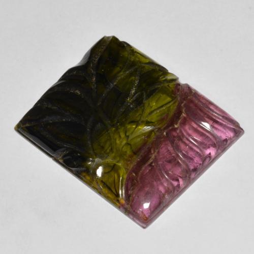 Turmalina Multicolorido Natural 25.45ct, baguete, Translúcido