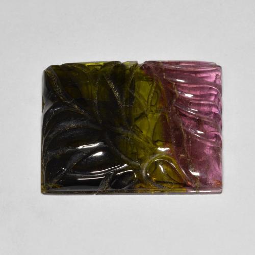 Turmalina Multicolorido Natural 25.45ct, baguete, Translúcido