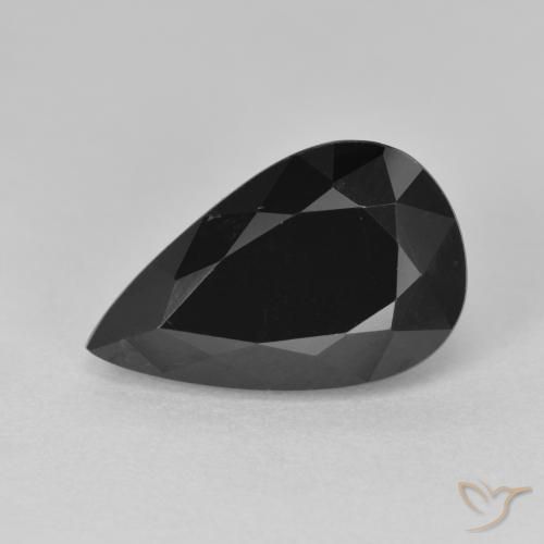Turmalina Schorl Natural 4.74ct, Formato de pêra, Opaco