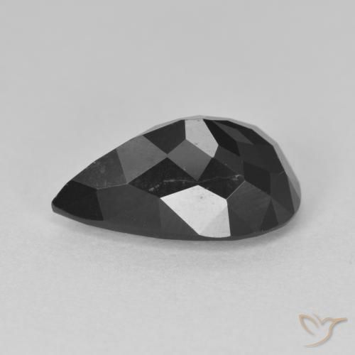 Turmalina Schorl Natural 4.74ct, Formato de pêra, Opaco