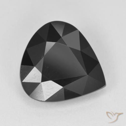 4.21ct Natural Schorl Turmalina, Formato de pêra, Opaco