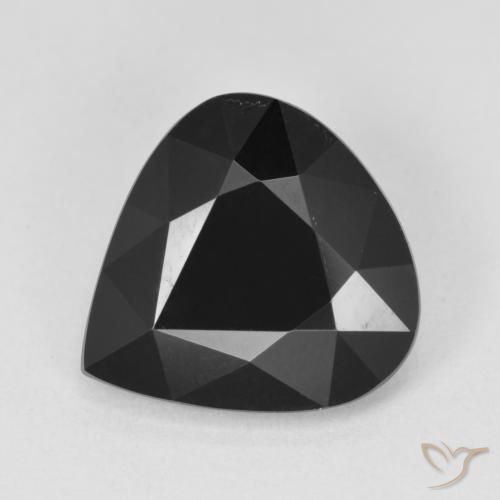 Turmalina Schorl Natural 4.21ct, Formato de pêra, Opaco
