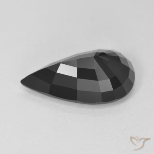 Turmalina Schorl Natural 6.08ct, Formato de pêra, Opaco