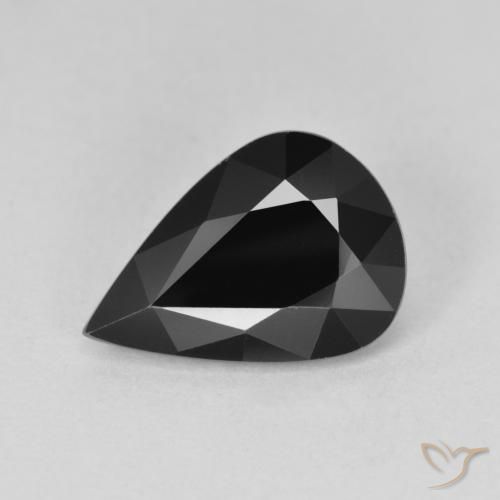Turmalina Schorl Natural 2.89ct, Formato de pêra, Opaco