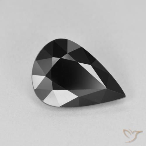 Turmalina Schorl Natural 2.89ct, Formato de pêra, Opaco