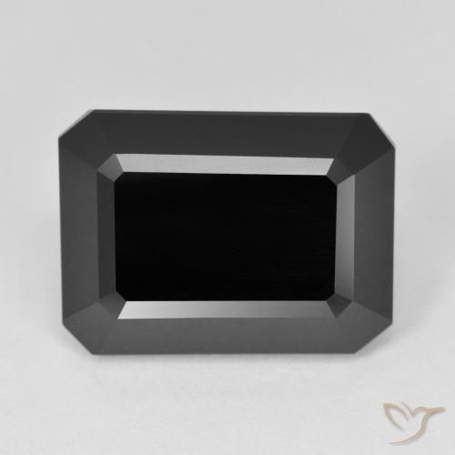 10.69ct Natural Schorl Turmalina, Corte Esmeralda, Opaco