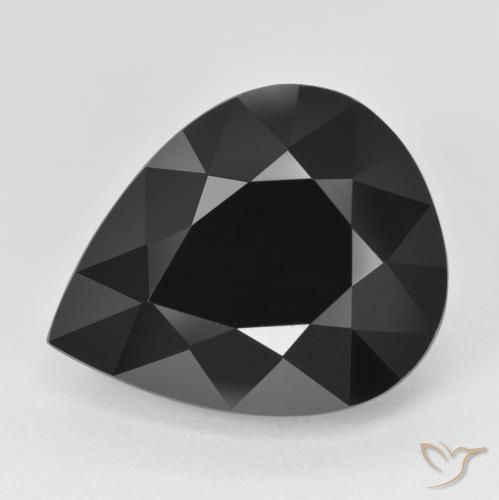 Turmalina Negra Solta de 16,84 ct, Corte de Pêra de 18,8 x 15,3 mm de Moçambique, Photo A