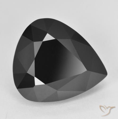 12.95ct Natural Schorl Turmalina, Formato de pêra, Opaco