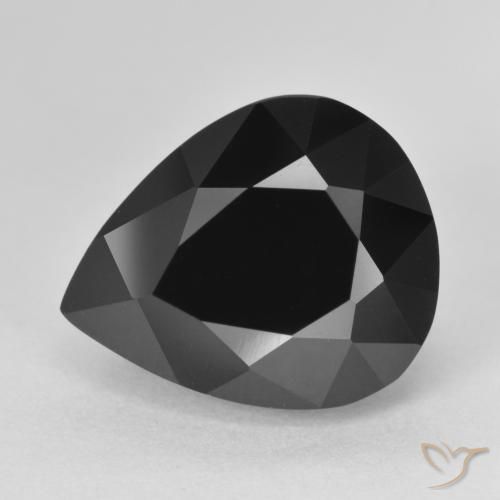 8.44ct Natural Schorl Turmalina, Formato de pêra, Opaco