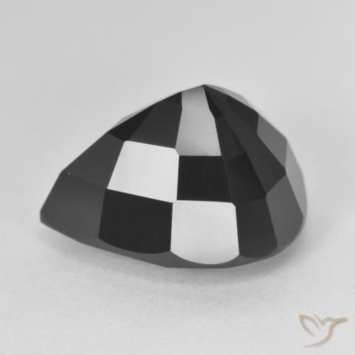 Turmalina Schorl Natural 8.44ct, Formato de pêra, Opaco