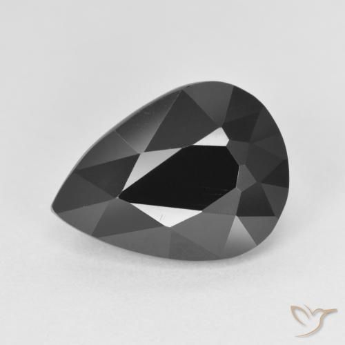 6.14ct Natural Schorl Turmalina, Formato de pêra, Opaco