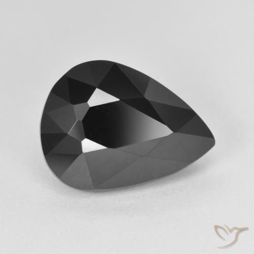 Turmalina Schorl Natural 6.14ct, Formato de pêra, Opaco