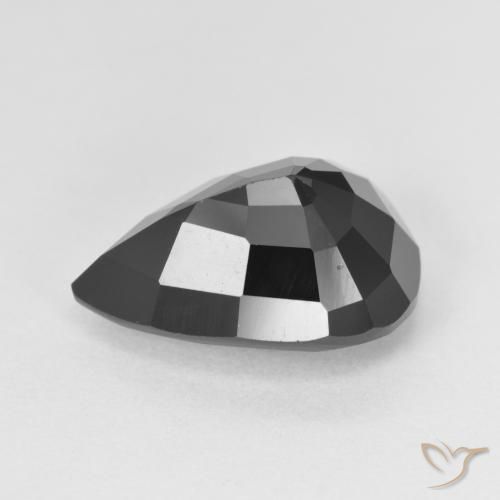 Turmalina Schorl Natural 6.14ct, Formato de pêra, Opaco