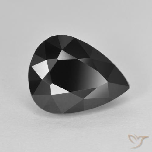 Turmalina Schorl Natural 7.27ct, Formato de pêra, Opaco
