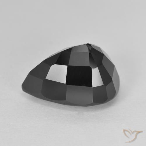 Turmalina Schorl Natural 7.27ct, Formato de pêra, Opaco