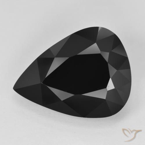 Turmalina Schorl Natural 14.24ct, Formato de pêra, Opaco