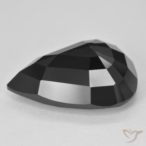 Turmalina Schorl Natural 14.24ct, Formato de pêra, Opaco