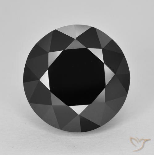 Turmalina preta solta de 13,13 ct, corte redondo de 14 mm de Moçambique, Photo A