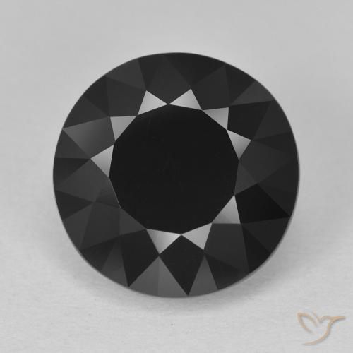 6.30ct Natural Schorl Turmalina, Redondo, Opaco