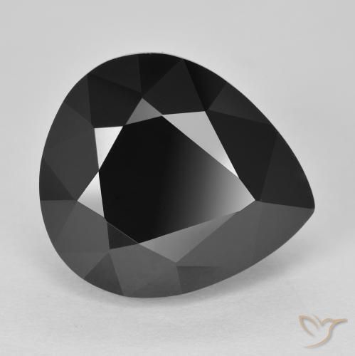 Turmalina Schorl Natural 14.45ct, Formato de pêra, Opaco