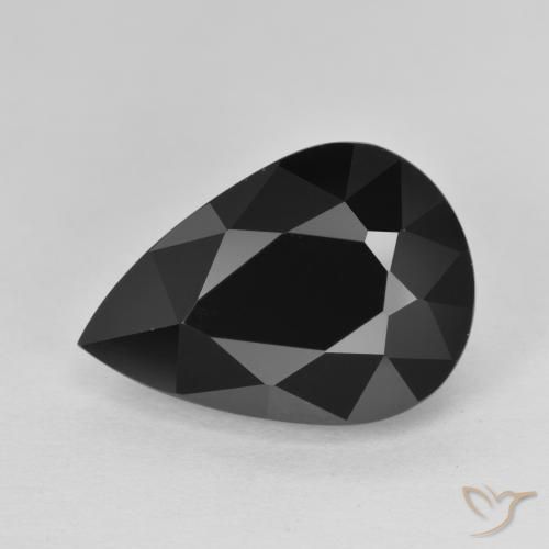 7.64ct Natural Schorl Turmalina, Formato de pêra, Opaco
