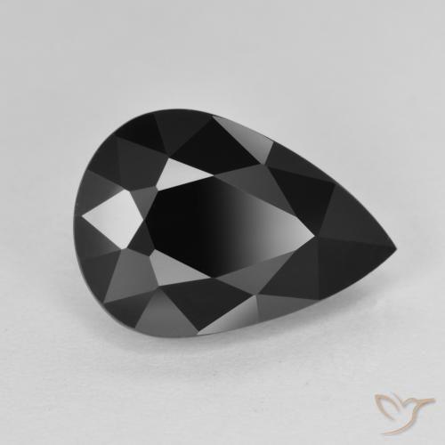 Turmalina Schorl Natural 7.64ct, Formato de pêra, Opaco