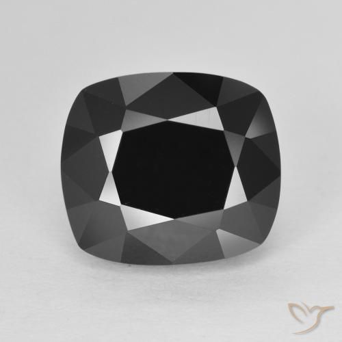 6.12ct Natural Schorl Turmalina, Almofada, Opaco