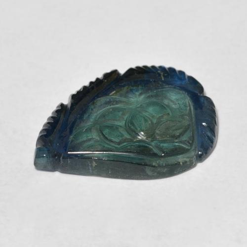 Turmalina Médio Azul Verde Natural 8.97ct, Flor cortada, Transparente