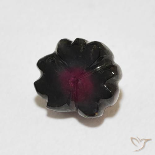 Turmalina Vermelho escuro Natural 1.74ct, Flor cortada, Transparente