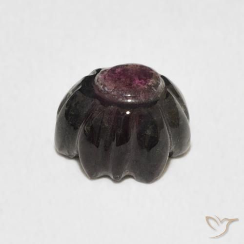Turmalina Vermelho escuro Natural 1.74ct, Flor cortada, Transparente