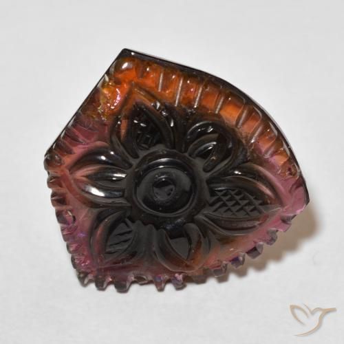 Turmalina Multicolorido Natural 19.89ct, Flor cortada, Transparente