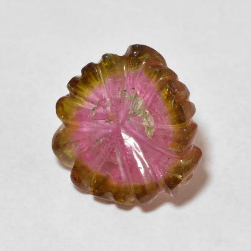 Turmalina Melancia Natural 5.37ct, Flor cortada, Transparente
