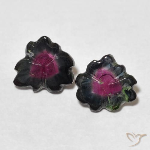 Turmalina com pedras preciosas esculpidas soltas de 2,84 ct, 8,3 x 7,4 mm de Moçambique, Photo A