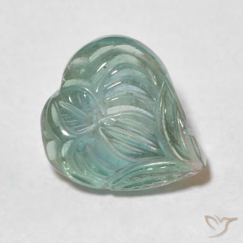 Turmalina Verde acinzentado Natural 7.64ct, Flor cortada, Transparente
