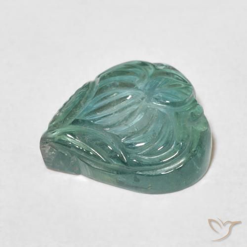 Turmalina Verde acinzentado Natural 7.64ct, Flor cortada, Transparente