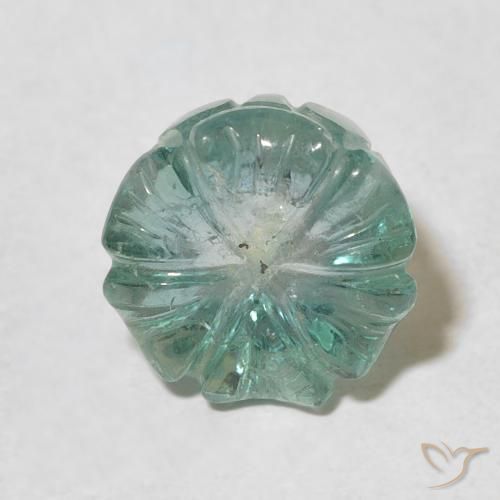 6.83ct Natural Turquesa Turmalina, Flor cortada, Transparente
