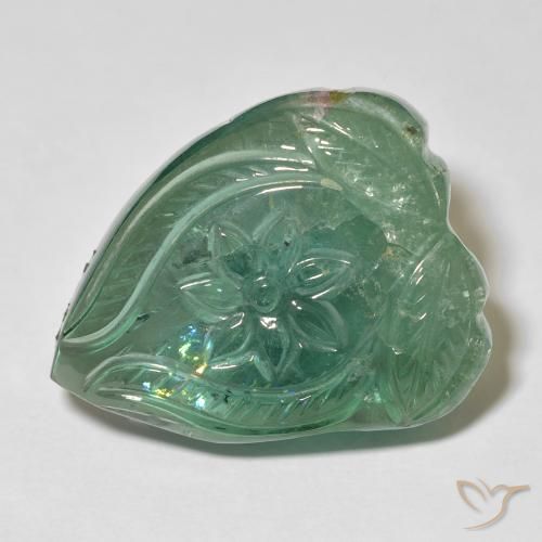 31.63ct Natural Luz verde Turmalina, Flor cortada, Transparente