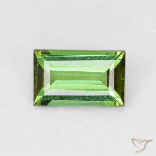 0.68ct Natural Verde escuro Turmalina, baguete, VVS-VS