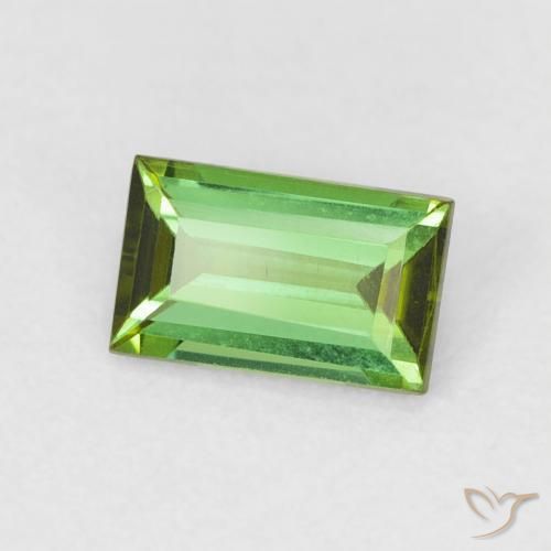 Turmalina Verde escuro Natural 0.68ct, baguete, VVS-VS