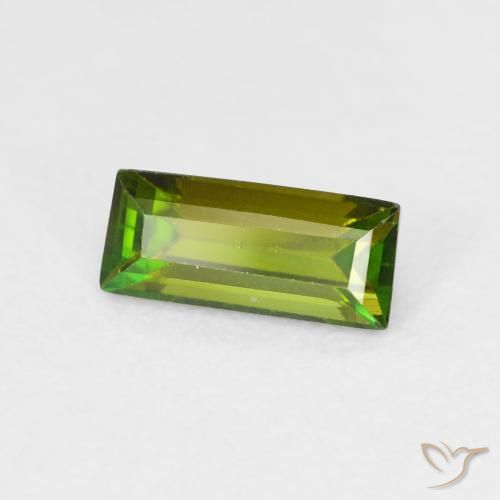 0.90ct Natural Verde acastanhado Turmalina, baguete, VVS-VS
