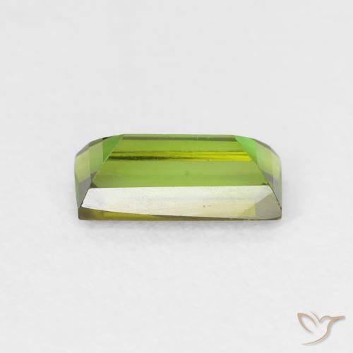 Turmalina Verde acastanhado Natural 0.90ct, baguete, VVS-VS